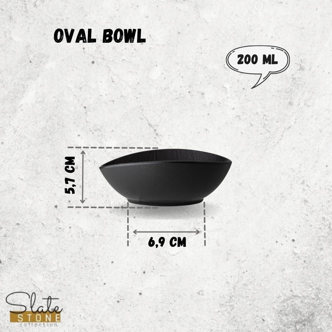 Wilmax Ovale Schale 13 x 10 x 6 cm 6er Set SlateStone Schwarz WL-661118/A6