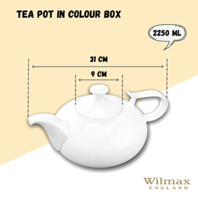 Wilmax Teekanne 2250 ml Weiß Porzellan