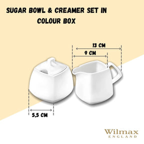 Wilmax Zucker- und Milch Set Weiß Porzellan Ilona