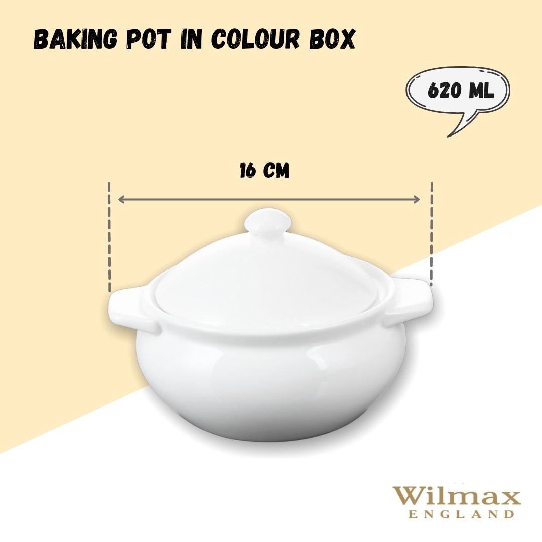 Wilmax Topf mit Deckel 620 ml Porzellan Weiß WL-997015/1C