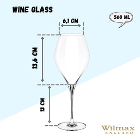 Wilmax Weinglas konisch 560 ml Kristallglas Transparent 2er Set WL-888046/2C