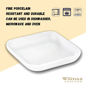 Wilmax Schale 8.5 x 8.5 cm aus Porzellan, Weiß WL-992676/A
