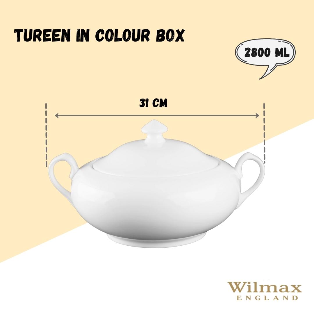 Wilmax Terrine mit Deckel 2800 ml aus Porzellan, Weiß WL-992491/A
