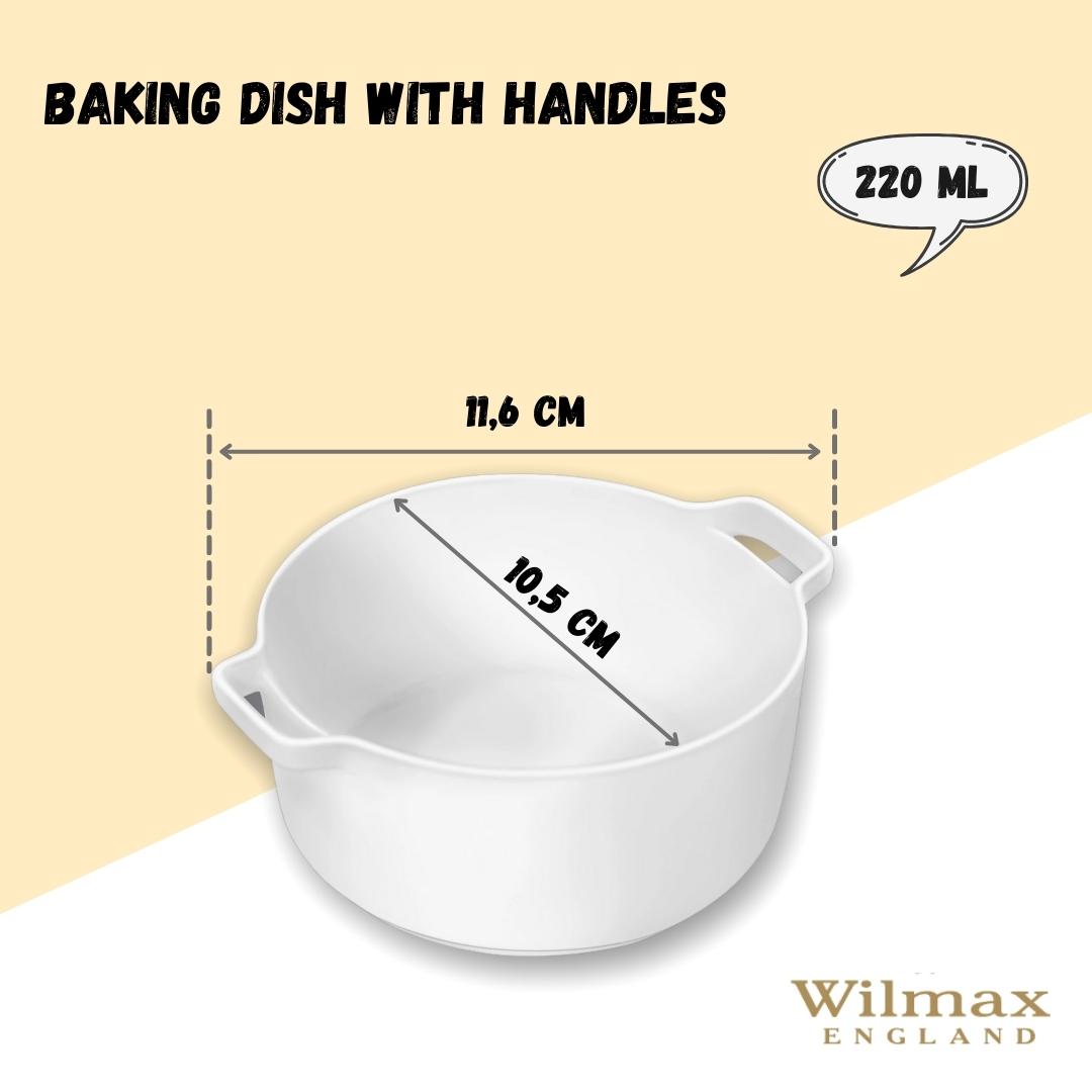 Wilmax Auflaufform mit Griffen  220 ml Porzellan Weiß WL-997033/A