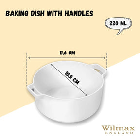 Wilmax Auflaufform mit Griffen  220 ml Porzellan Weiß WL-997033/A