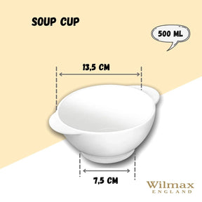 Wilmax Suppentasse 500 ml aus Porzellan, Weiß WL-991263/A