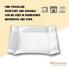 Wilmax Dessertteller 20 x 20 cm aus Porzellan, Weiß WL-991231/A