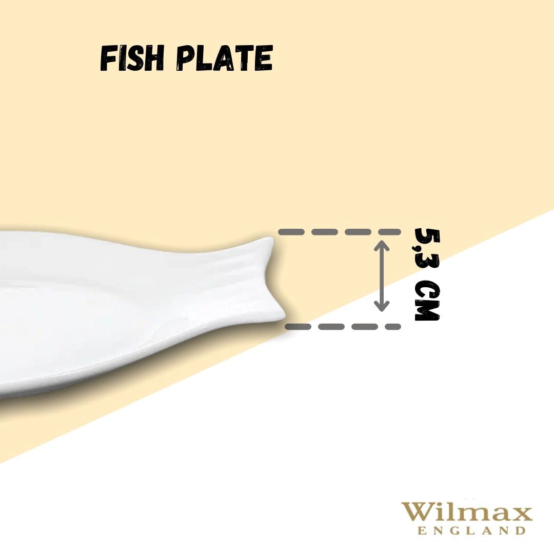 Wilmax Fischplatte 22 cm aus Porzellan Weiß WL-992006/A