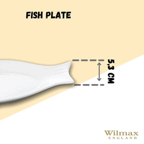 Wilmax Fischplatte 22 cm aus Porzellan Weiß WL-992006/A