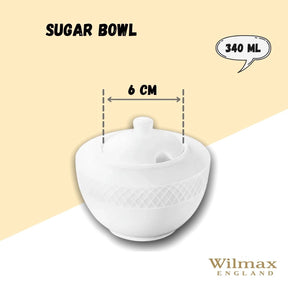 Wilmax Zuckerdose 340 ml Weiß Porzellan