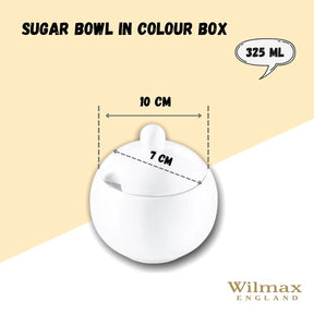 Wilmax Zuckerdose mit Deckel 300 ml Weiß Porzellan Olivia