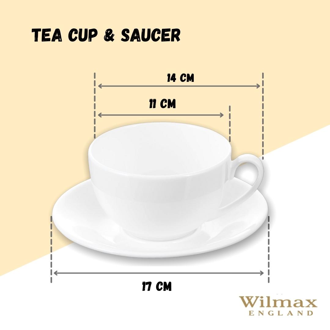 Wilmax Teetasse mit Untertasse 400 ml Weiß Porzellan WL-993191/AB