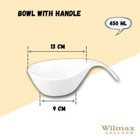 Wilmax Schale 450 ml aus Porzellan, Weiß WL-991282/A