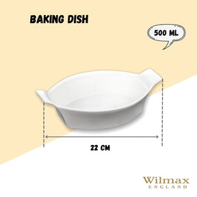 Wilmax Backform oval 22 cm Porzellan Weiß WL-997009/A
