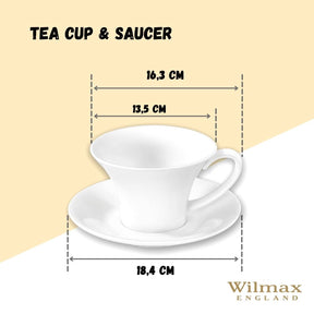 Wilmax Teetasse mit Untertasse 430 ml Weiß Porzellan