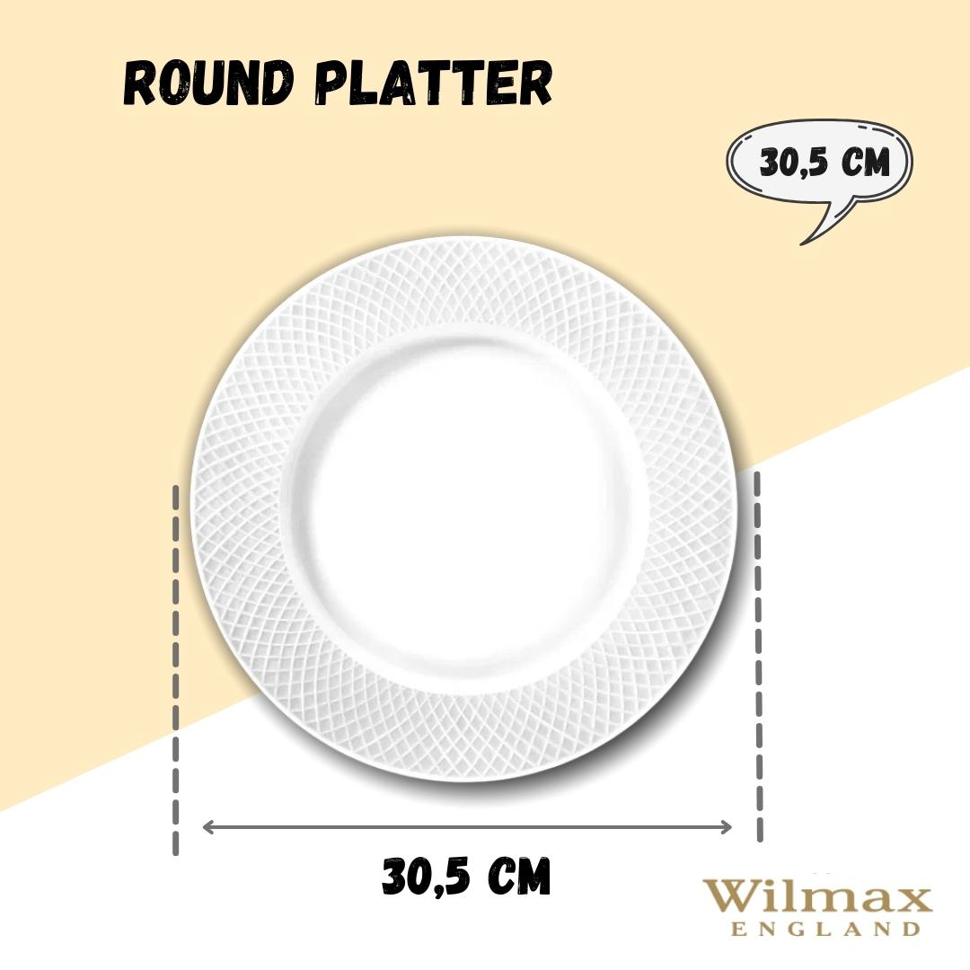 Wilmax Servierplatte rund 30,5 cm Weiß Porzellan WL-880118/1C