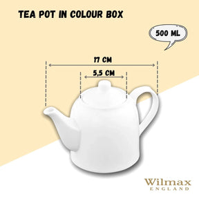 Wilmax Teekanne 500 ml Weiß Porzellan