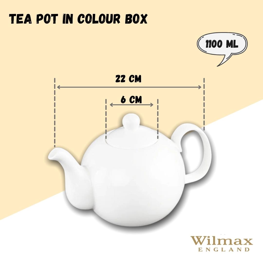 Wilmax Teekanne 1100 ml Olivia Weiß Porzellan
