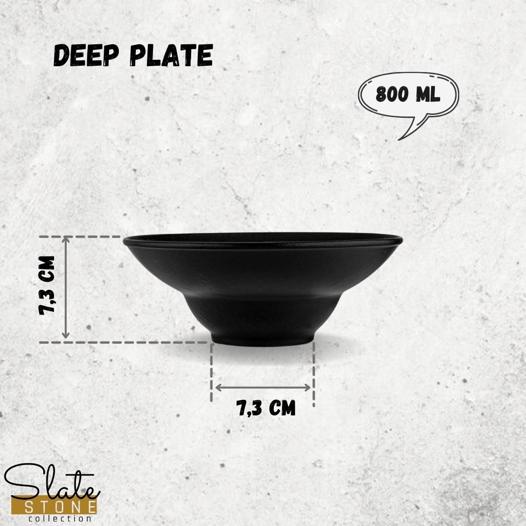 Wilmax Tiefer Teller 20 cm 800 ml 3er Set SlateStone Schwarz WL-661112/A3