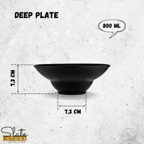 Wilmax Tiefer Teller 20 cm 800 ml 3er Set SlateStone Schwarz WL-661112/A3