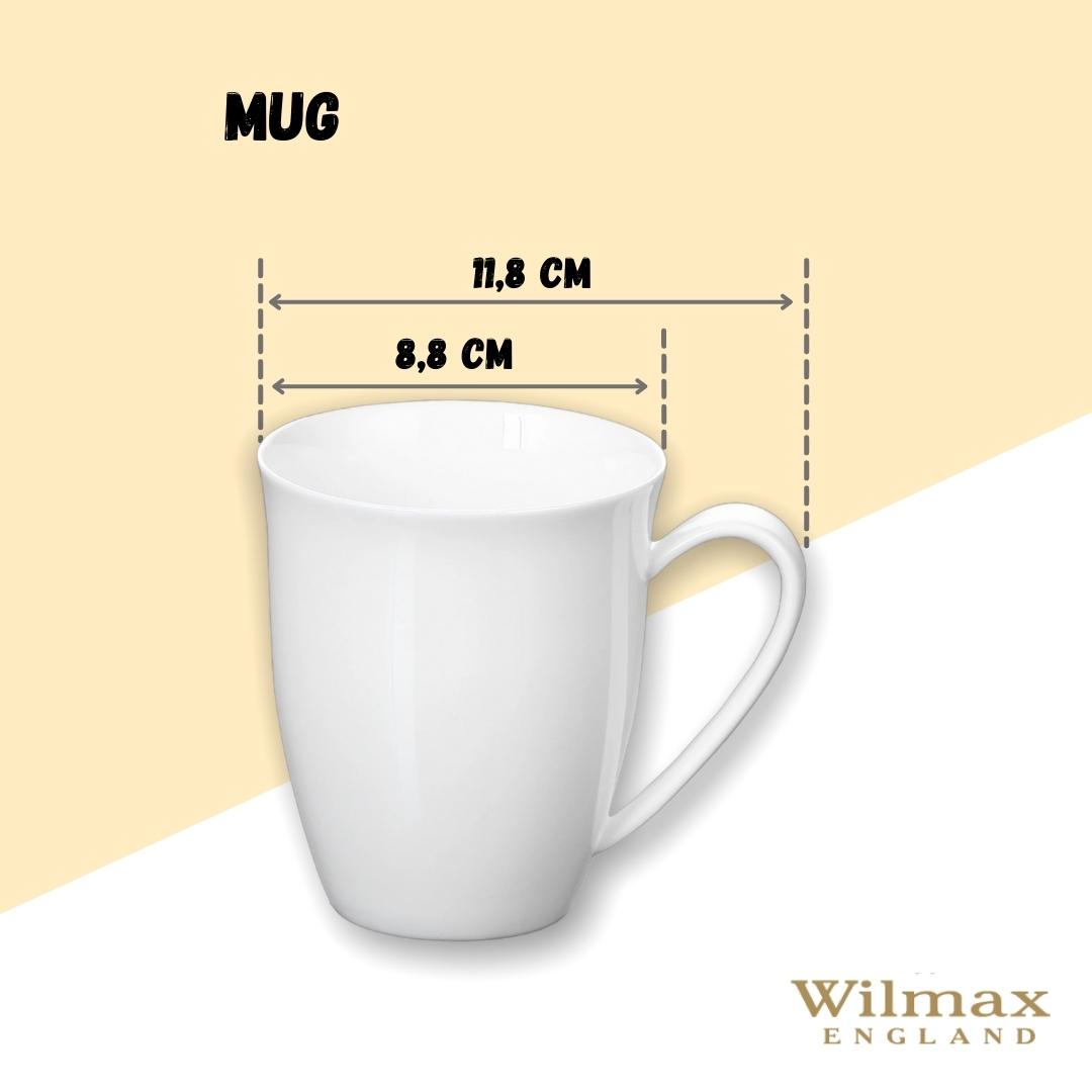 Wilmax Tassen 380 ml Weiß Porzellan 6er Set WL-993014/A6
