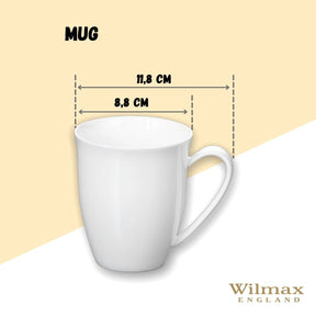 Wilmax Tassen 380 ml Weiß Porzellan 6er Set WL-993014/A6