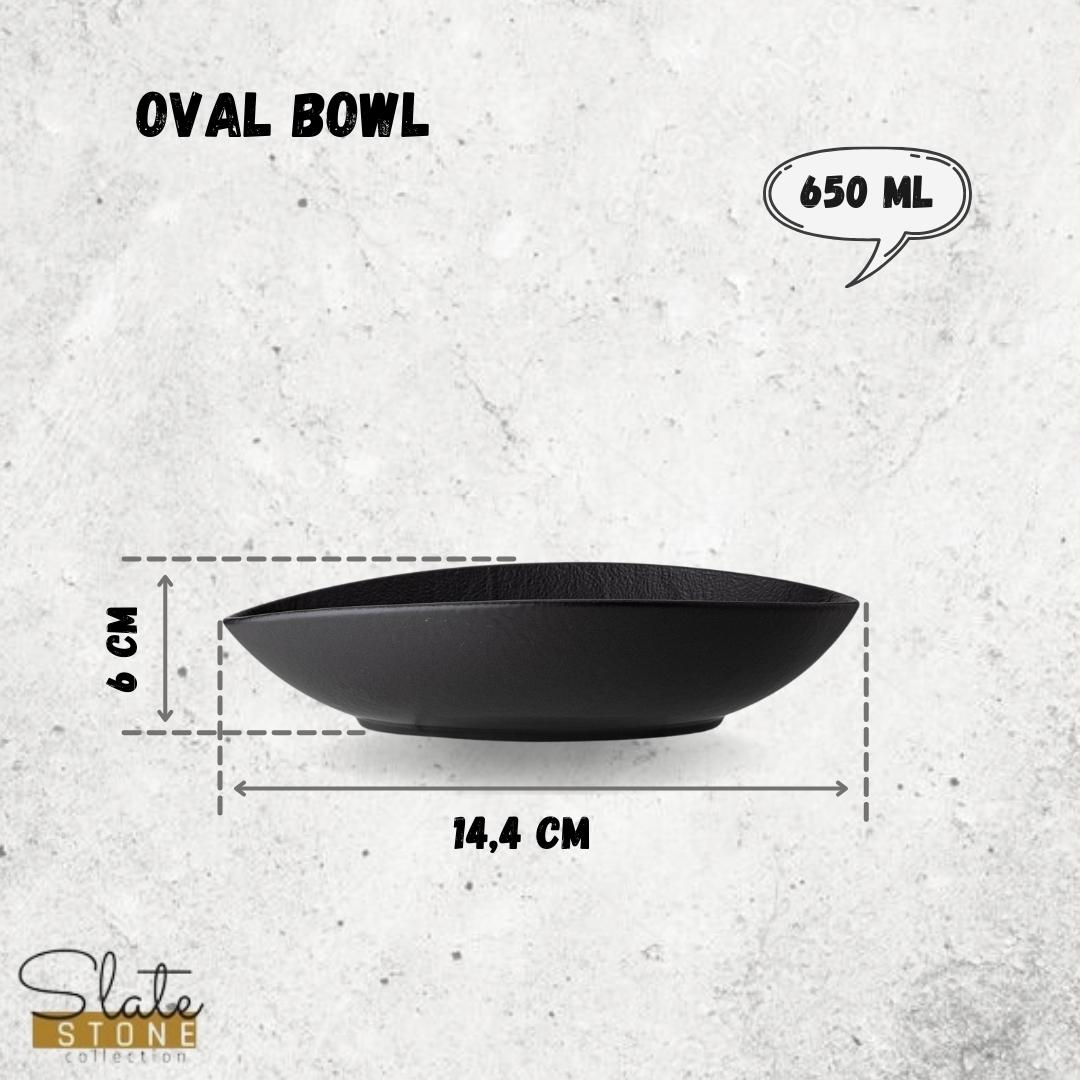 Wilmax Ovale Servierschale SlateStone Schwarz 25 x 16.5 x 6 cm Porzellan WL-661120/A