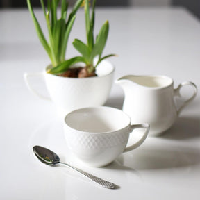 Wilmax Tasse mit Untertasse 240 ml Weiß Porzellan 6er Set