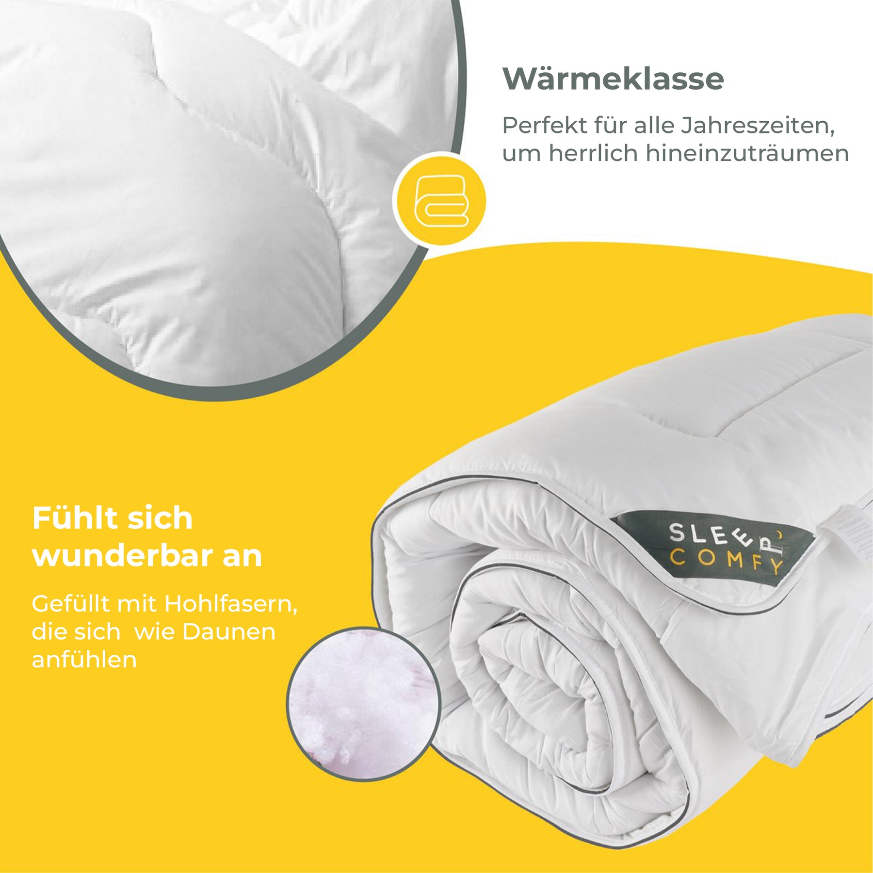 Sleep Comfy White Soft Series - 4-Jahreszeiten Einzeldecke, Antiallergisch
