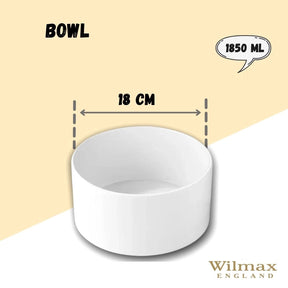 Wilmax Schale 18 cm 1850 ml aus Porzellan, Weiß WL-992747/A
