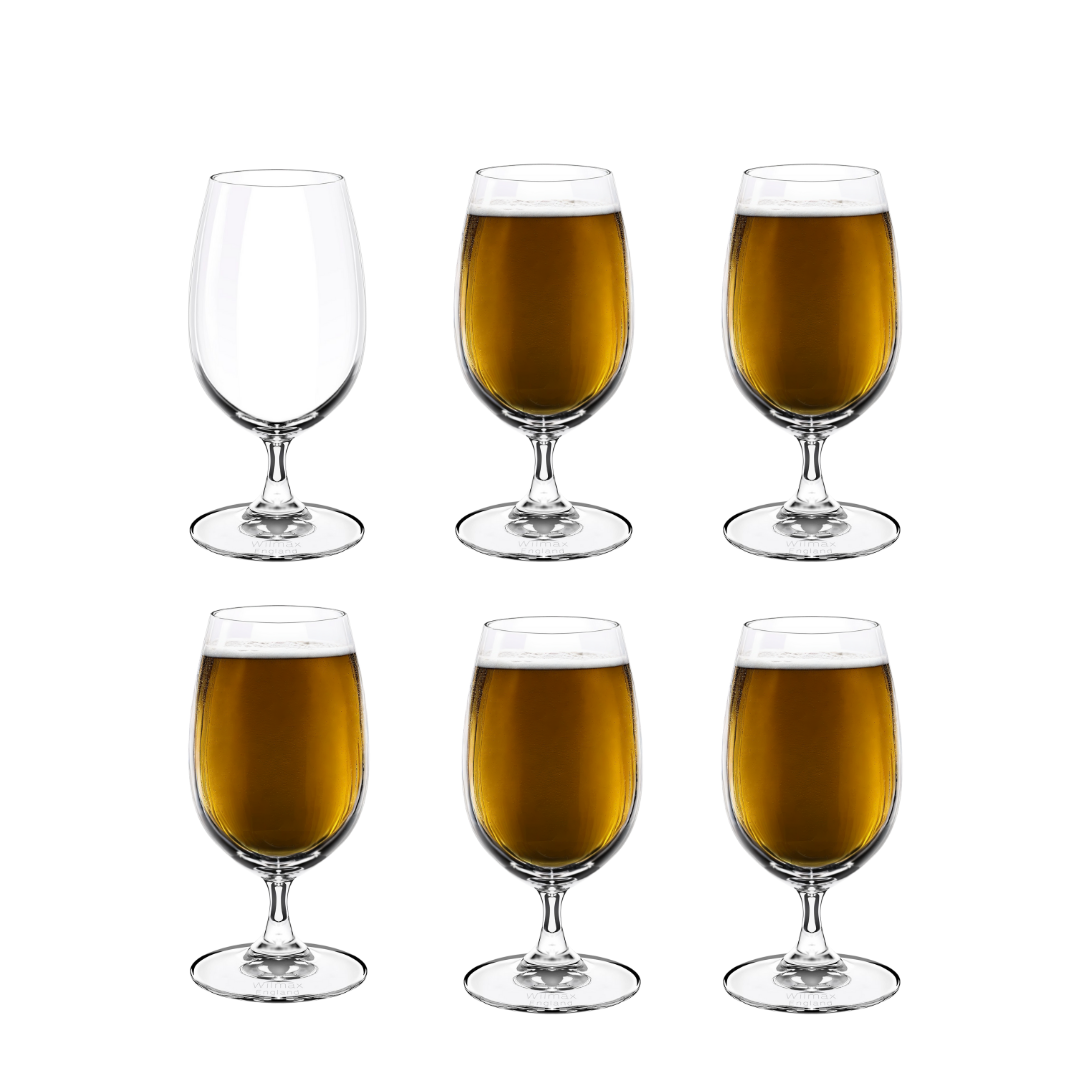 Wilmax Bierglas 420 ml Kristallglas Transparent 6er Set WL-888026/6A