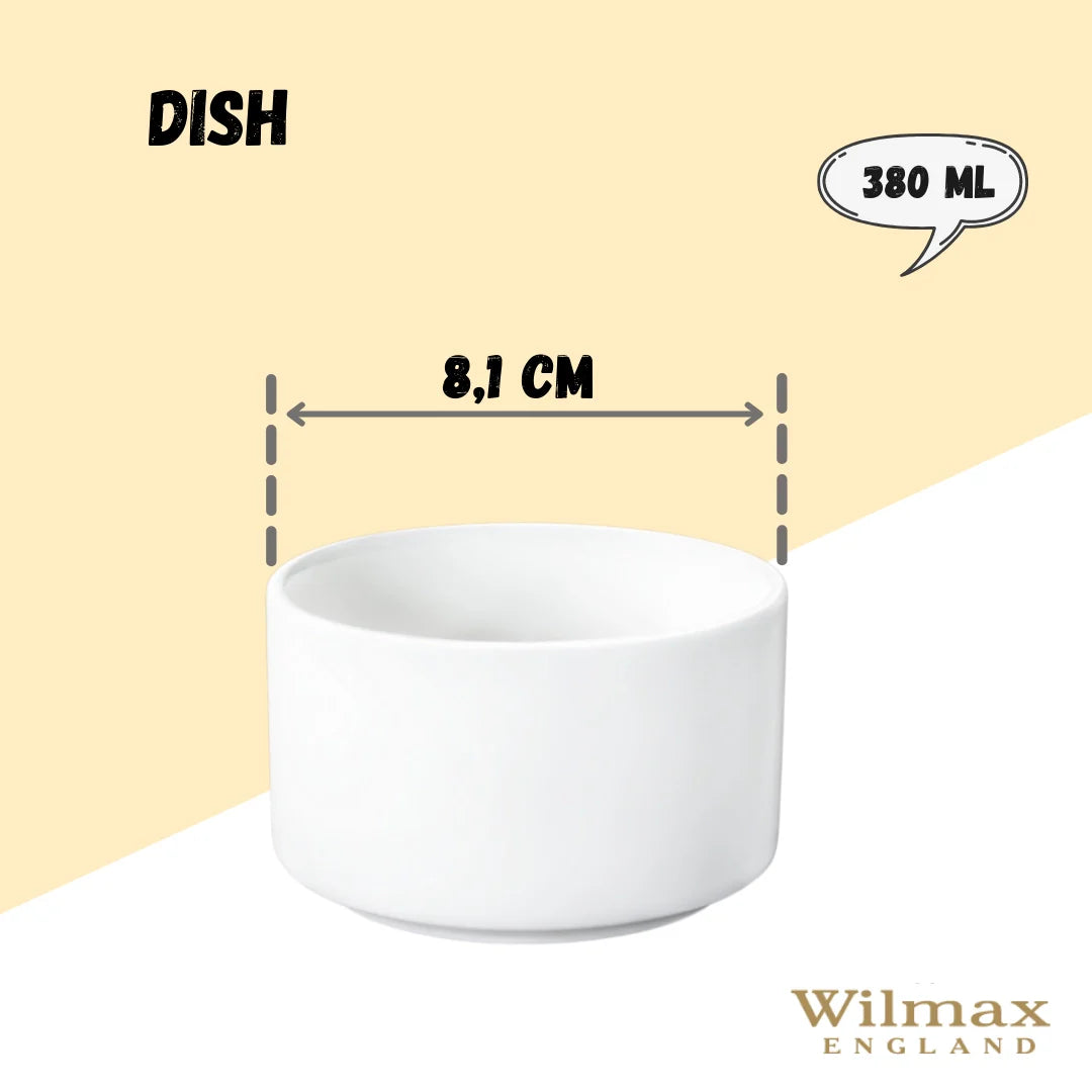Wilmax Schale 380 ml aus Porzellan, Weiß WL-992688/A
