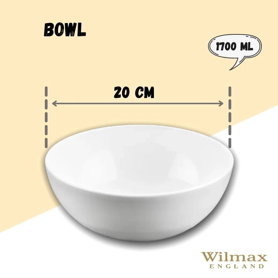 Wilmax Porzellanschale 1700 ml 20 cm Weiß 2er Set WL-992566/A2