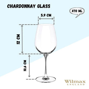 Wilmax Weinglas 470 ml Kristallglas Transparent 2er Set WL-888033/2C