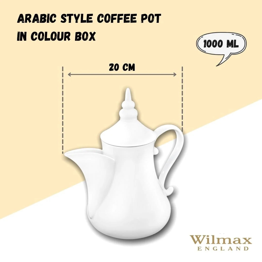 Wilmax Arabische Kaffeekanne 1000 ml Weiß Porzellan WL-994040/A