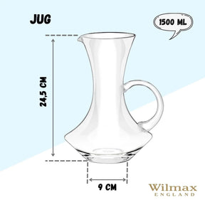 Wilmax Karaffe 1500 ml Kristallglas Transparent
