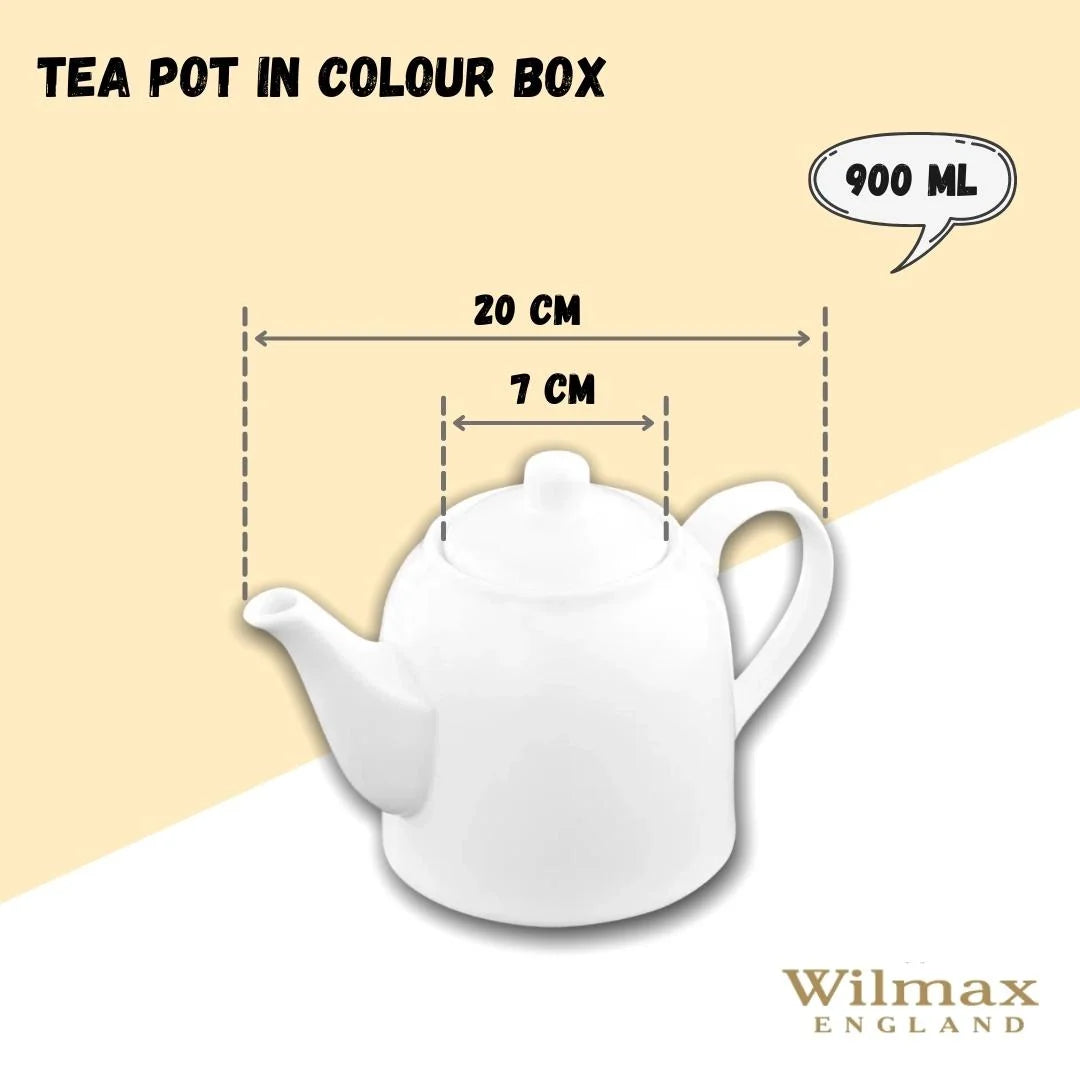 Wilmax Teekanne 900 ml Weiß Porzellan