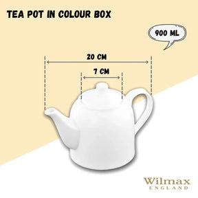 Wilmax Teekanne 900 ml Weiß Porzellan