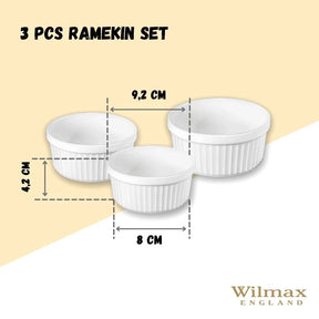 Wilmax Ramekin Set 3-teilig Porzellan Weiß WL-996122/3C