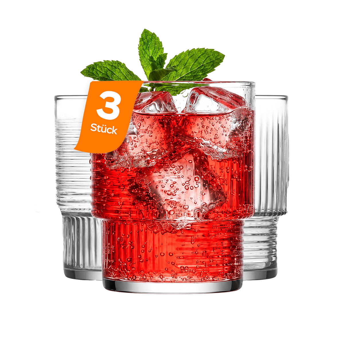 LAV Helen Wassergläser 3er Set aus klarem Glas 325 ml