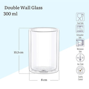 Wilmax Doppelwandiges Glas 300 ml Transparent WL-888784/A