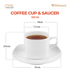 Wilmax Teetasse mit Untertasse 200 ml quadratisch