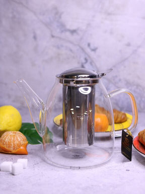 Wilmax Teekanne 950 ml Borosilikatglas Edelstahlfilter