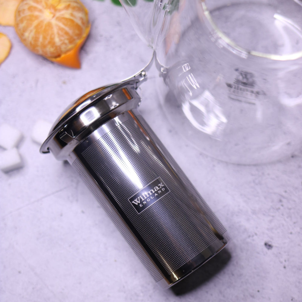 Wilmax Teekanne 600 ml Borosilikatglas Edelstahlfilter