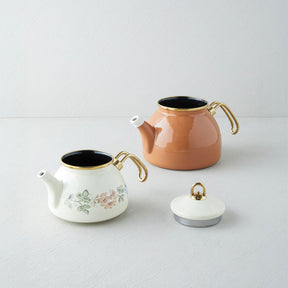 English Home Brisa Emaille-Teekanne (Çaydanlık) 0,5+1,1 l Braun