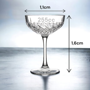 Pasabahce Timeless Champagner Coupes - Kristall-Designglas 255 ml - 4er Set