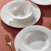 Gural Dilruba creme Tafelservice, 18-tlg, 6 Personen, Porzellan, mit Reliefmuster