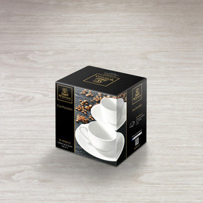 Wilmax Espressotasse mit Untertasse 100 ml Weiß Porzellan WL-993002/AB