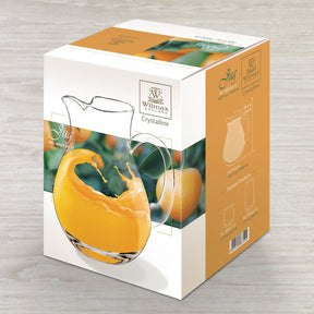 Wilmax Getränkeset Glaskrug 2000 ml mit 6 Gläser 540 ml Kristallglas WL-888350/1C-888022/A6