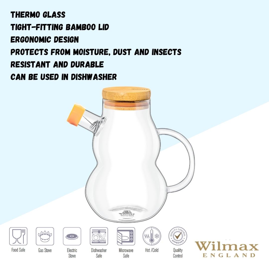 Wilmax Ölflasche 450 ml Glas mit Ausgießer und Filter WL-888961/A